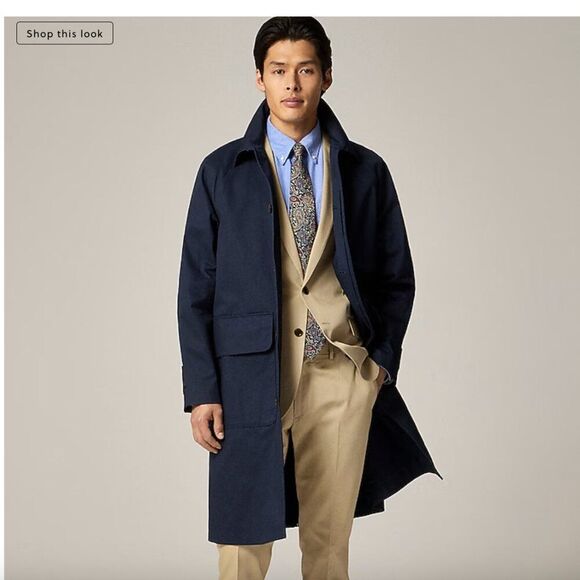 J. Crew Men's Rivington trench car coat water-resistant twill Size 42S - Picture 1 of 15